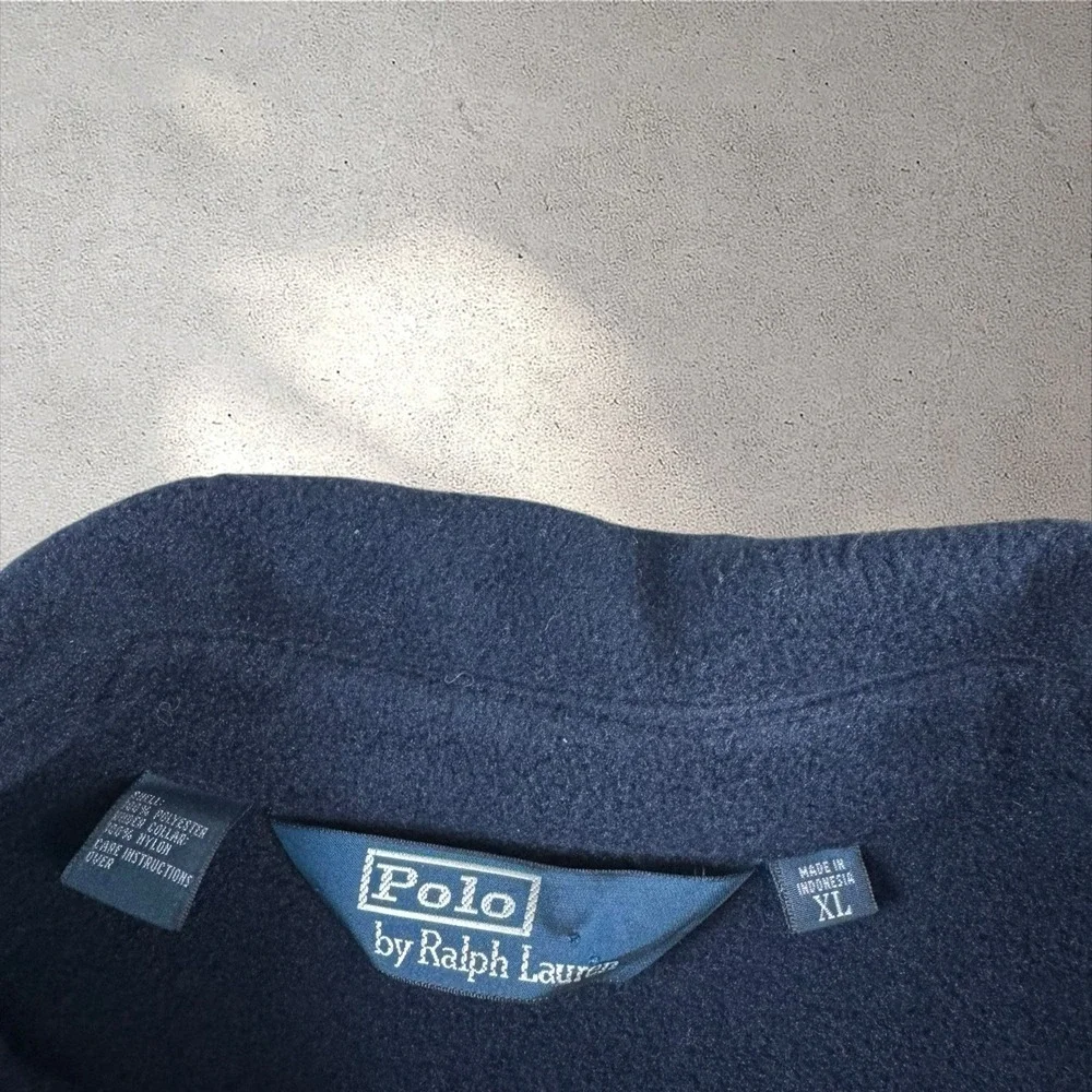 Vintage Polo Ralph Lauren Harringtons Jacket Mens XL Blue Fleece Full Zip